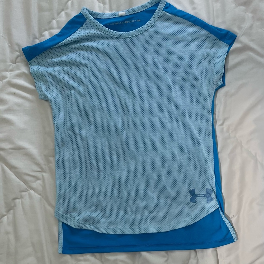 Under Armour Girls Blue “Thread Borne” Short Sleeve Tee
